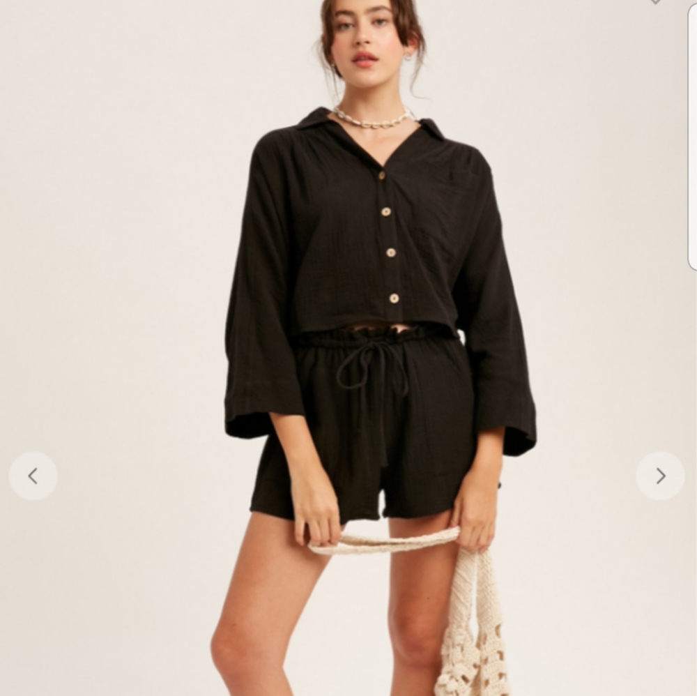 β€Sale OUTFIT Listicle wasabi cotton gauze 2 piece dolman ! A Set - Picture 3 of 3